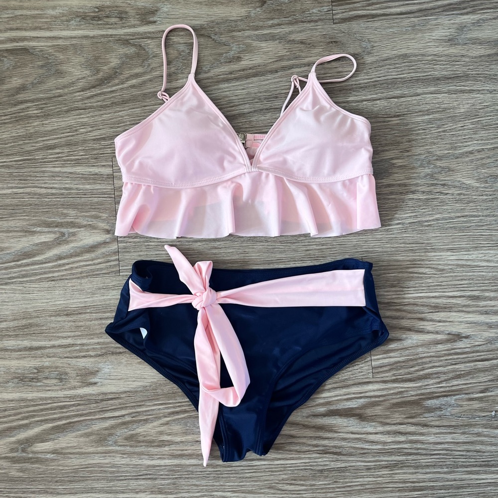Pink and Navy Women’s Bikini Set